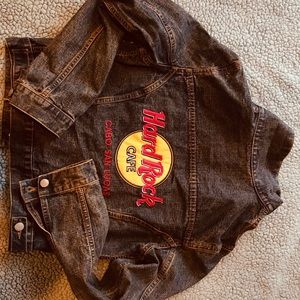 Hard Rock Cafe Cabo San Lucas cropped jean jacket